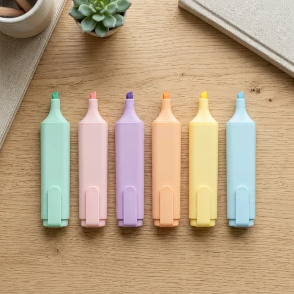 Pastel tonlu 6'lı fosforlu set