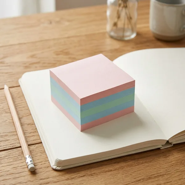 Pastel renkli kare post-it bloğu