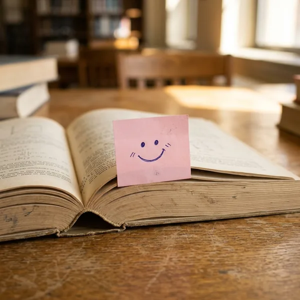 Üzerinde gülen yüz olan post-it